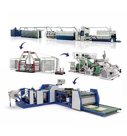 PP / HDPE Raffia Woven Sack Bag Production Line